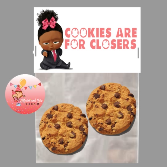 20 Girl Boss Baby Theme Cookie TAGS Treat BAGS - Picture 1 of 1